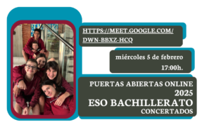 Primera Jornada de Puertas Abiertas online ESO y Bachillerato curso 25/26