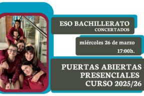 Puertas Abiertas presenciales 26/03 ESO y Bachillerato curso 25/26